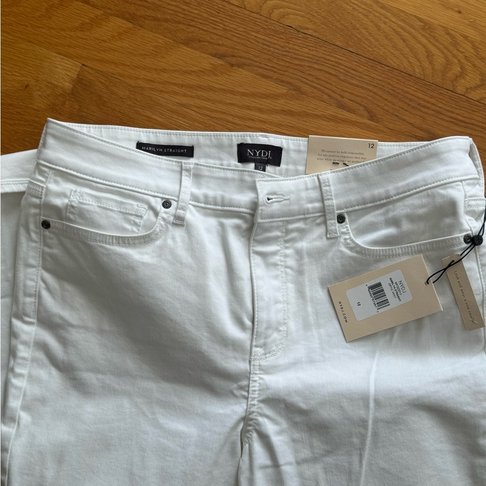 NYDJ White Straight Leg Jeans Premium Denim (Price Drop!)